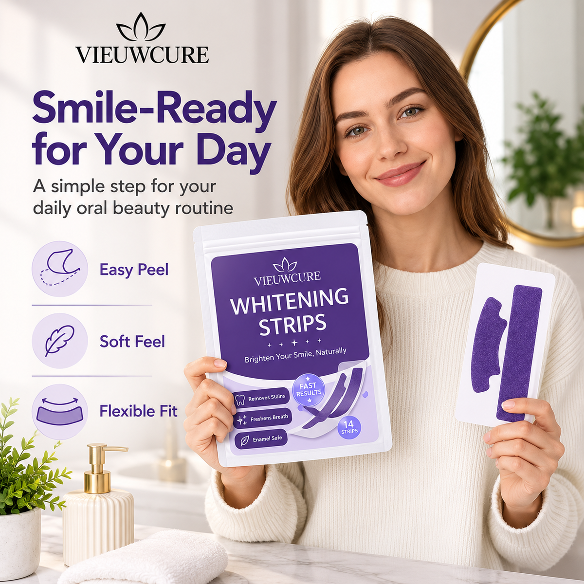 VIEUWCURE Whitening Strips – Tandenbleekstrips